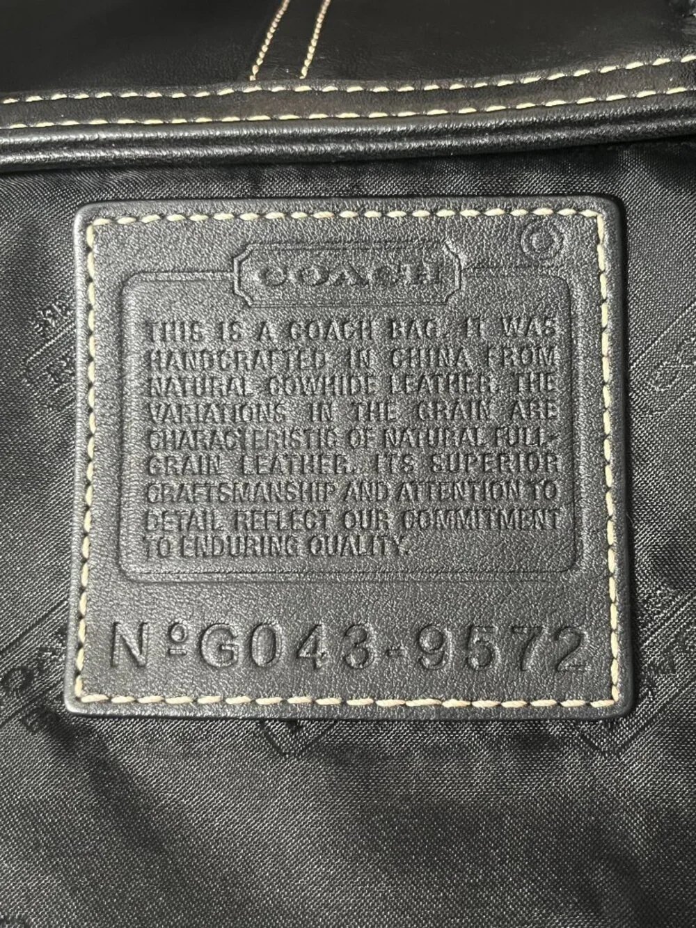 Coach Vintage Hamptons Black Leather Tote Shoulder Bag Y2K 9572 + COA
